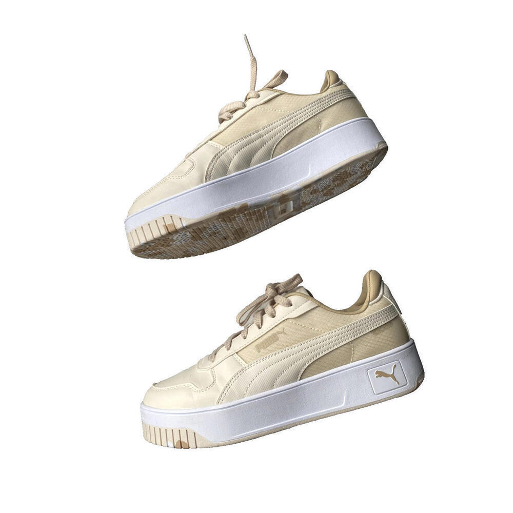 PUMA US-7.5 Women's Fashion Cream Lace Up Carina Street Better Platform Sneakers - Picture 2 of 9